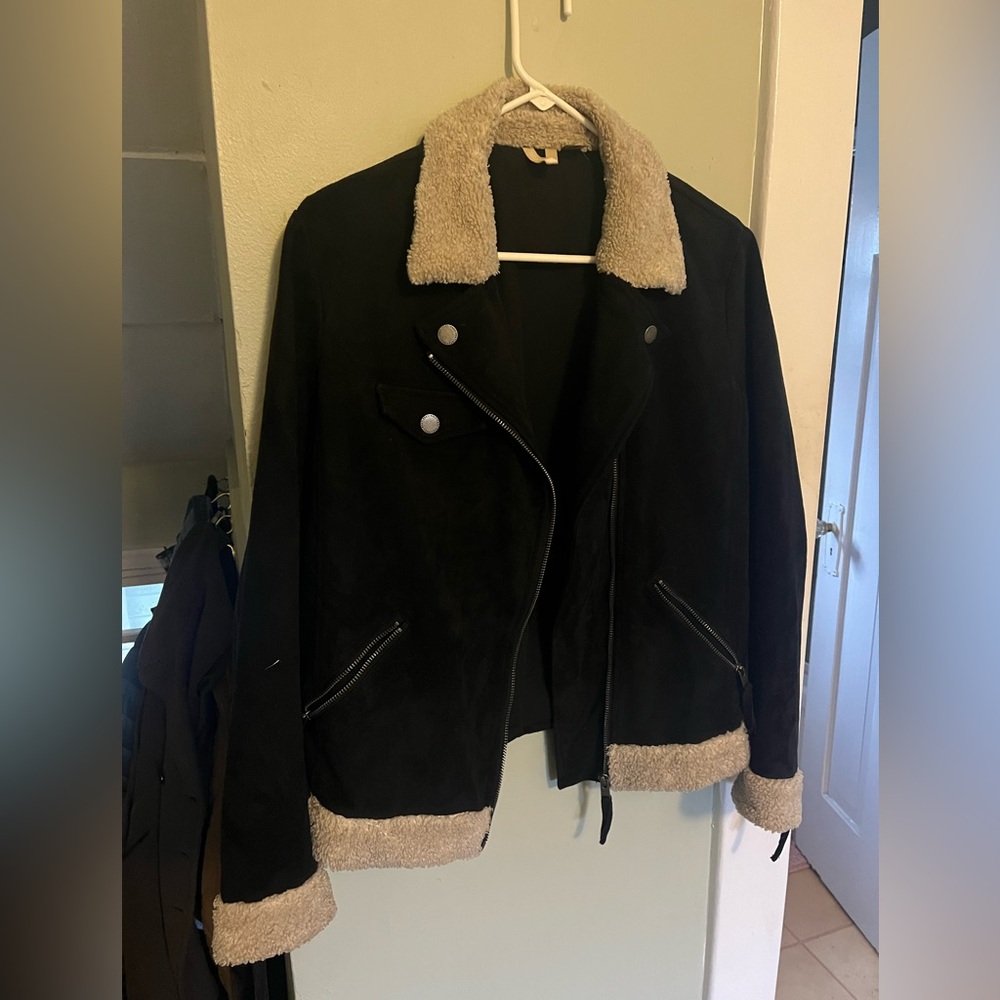 Suede bomber jacket